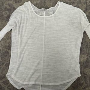 White sheer sweater top